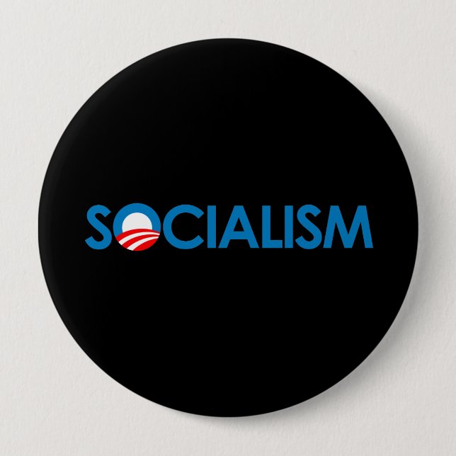 Badge Rond 10 Cm Anti-Obama - socialisme (Devant)