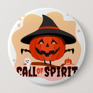 Badge Rond 10 Cm Appel de l'Esprit d'Halloween