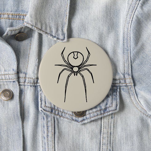 Badge Rond 10 Cm Araignée - Bone White et Bat Black (En situation)