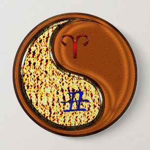 Badge Rond 10 Cm Aries et bois d'ox