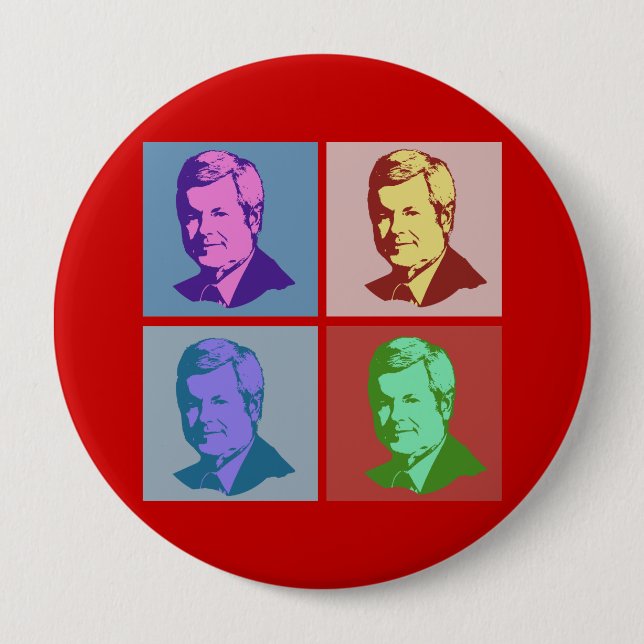 Badge Rond 10 Cm Art de bruit de Gingrich (Devant)