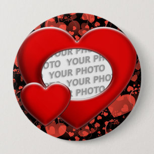Badge Rond 10 Cm ART de coeur + votre photo