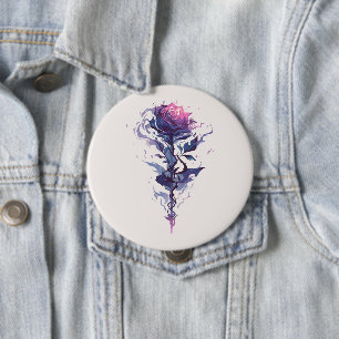 Badge Rond 10 Cm Art Rose élégant