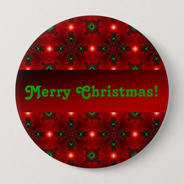 Badge Rond 10 Cm Artdeco de Noël en style rétro (Devant)