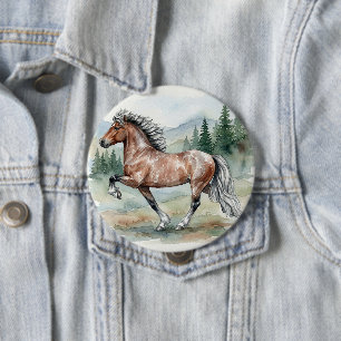 Badge Rond 10 Cm Astrid Tolting Cheval islandais aquarelle