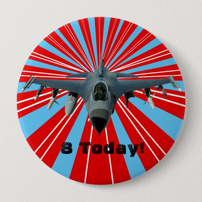 Badge Rond 10 Cm Avion de chasse (Devant)
