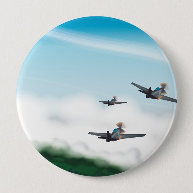 Badge Rond 10 Cm Avions de la Seconde Guerre mondiale (Devant)