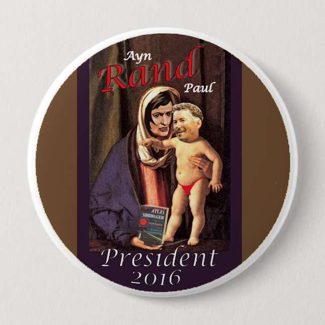 Badge Rond 10 Cm Ayn Rand Paul (Devant)