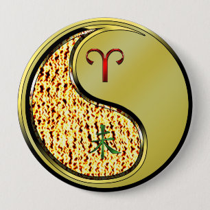Badge Rond 10 Cm Baies et chèvre métallique