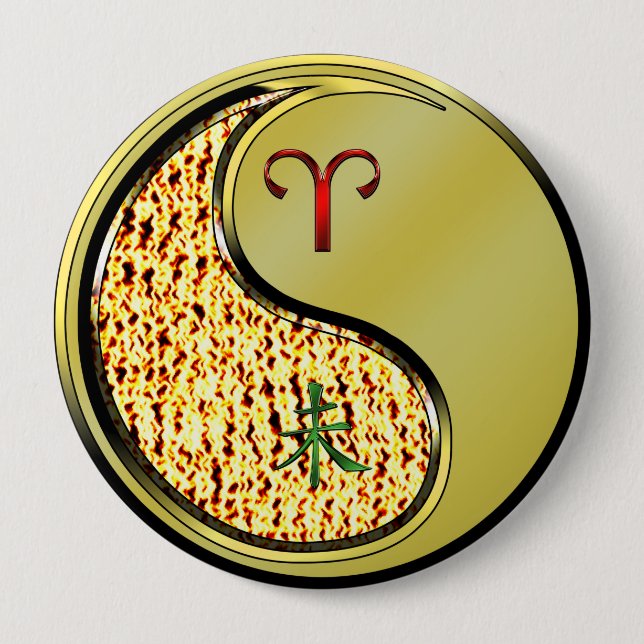 Badge Rond 10 Cm Baies et chèvre métallique (Devant)