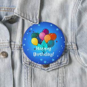 Badge Rond 10 Cm Ballons de célébration d'anniversaire,