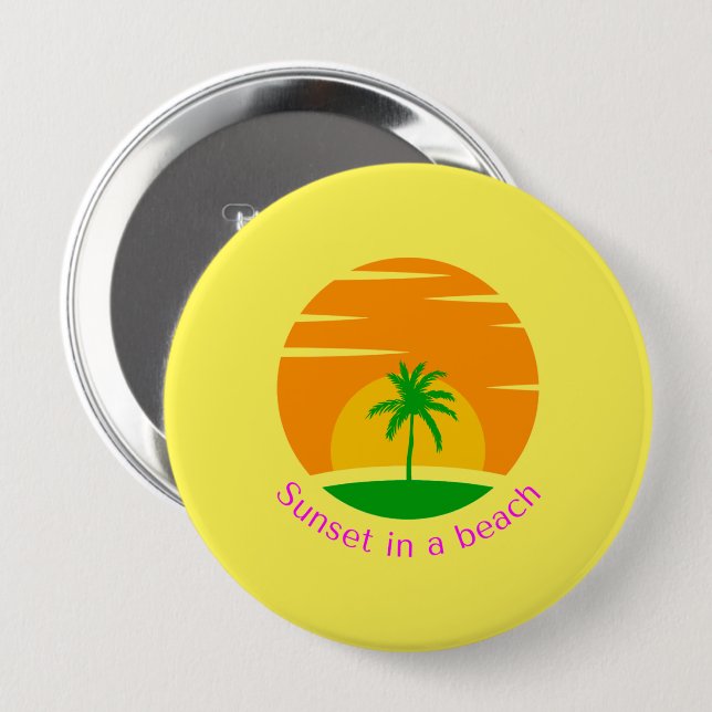Badge Rond 10 Cm "Beachside Bliss" (Devant & derrière)