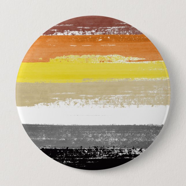 Badge Rond 10 Cm Bear Pride Paint Stripes (Devant)