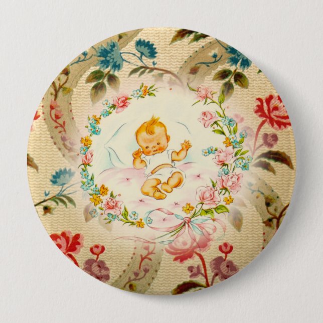 Badge Rond 10 Cm Bébé victorien (Devant)