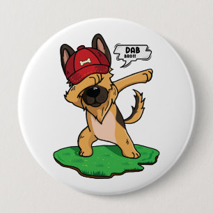 Badge Rond 10 Cm berger allemand Dabbing