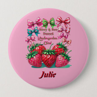 Badge Rond 10 Cm Berry Bow  Sweet Kindergarten Chic