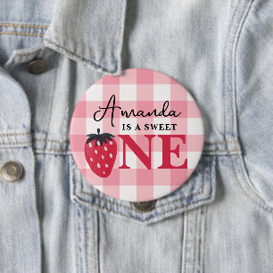 Badge Rond 10 Cm Berry Premier Anniversaire - Sweet One