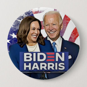 Badge Rond 10 Cm Biden et Harris 2020 élection présidentielle