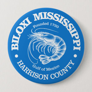 Badge Rond 10 Cm Biloxi (crevettes)