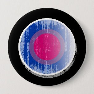 Badge Rond 10 Cm Bisexual Pride Button en détresse.png