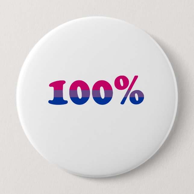 Badge Rond 10 Cm Bisexuel à 100 % (Devant)