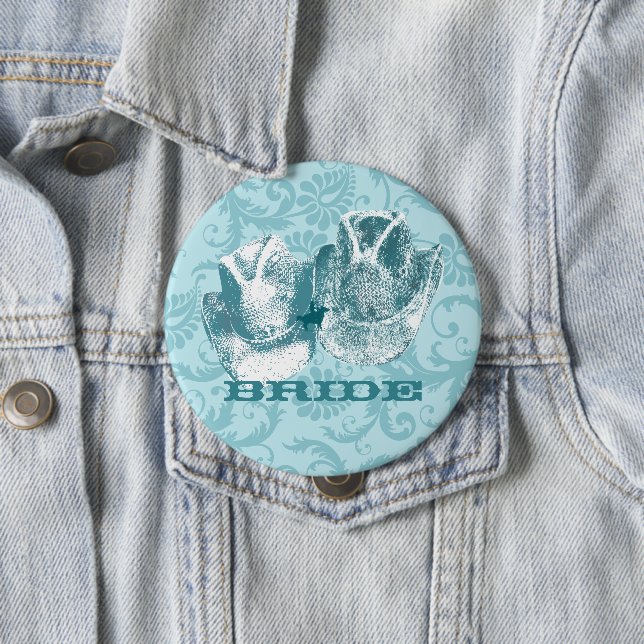 Badge Rond 10 Cm Bluestone Turquoise Western Horse Ranch Farm Maria (En situation)