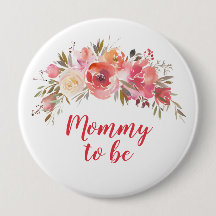 Boho Peach Floral Mommy to be 4"