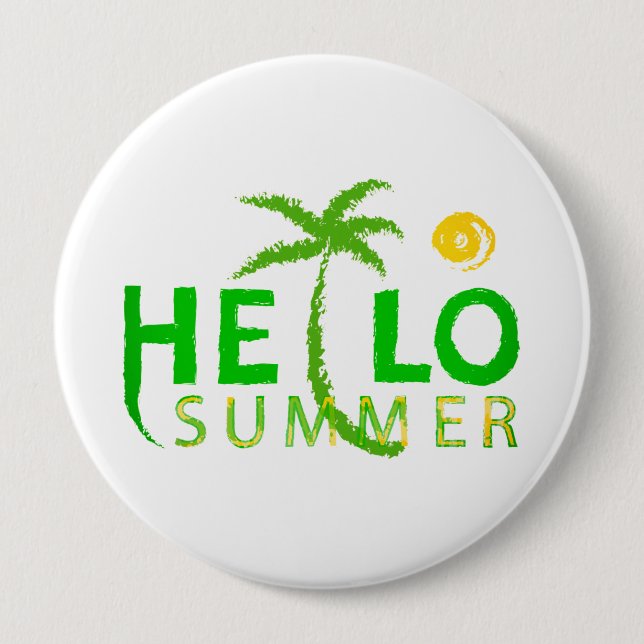 Badge Rond 10 Cm Bonjour été (Devant)
