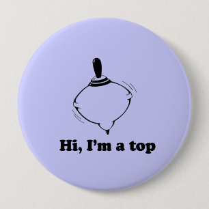 Badge Rond 10 Cm BONJOUR, je suis UN DESSUS