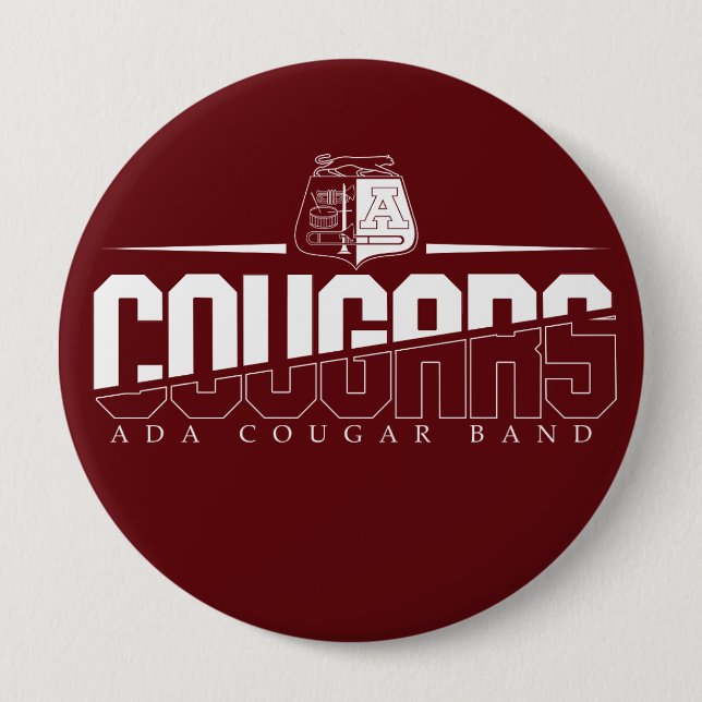 Badge Rond 10 Cm Bouton Ada Cougar (Devant)
