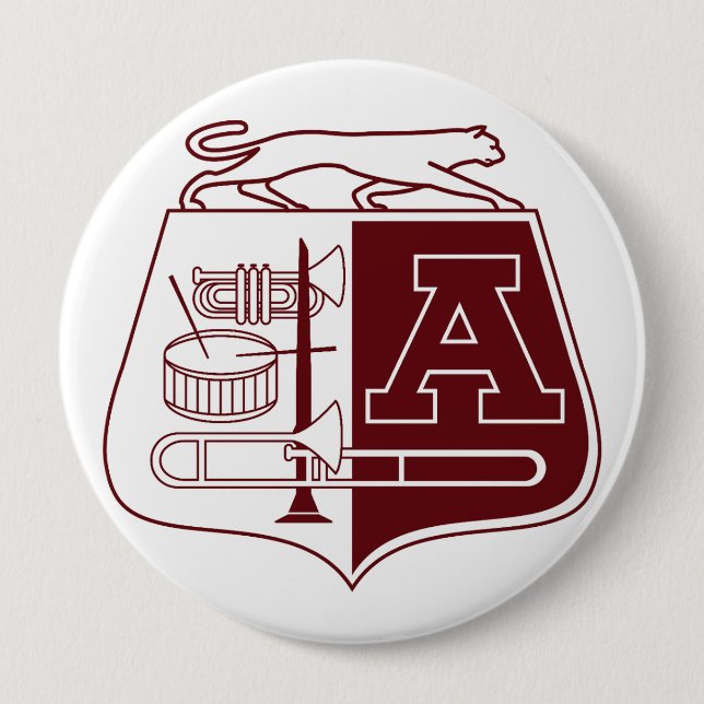 Badge Rond 10 Cm Bouton Ada Cougar Band (Devant)