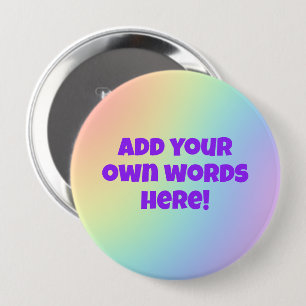 Badge Rond 10 Cm Bouton arc-en-ciel Pastel personnalisé