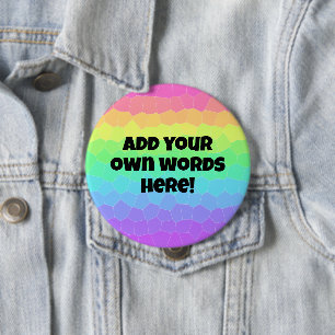 Badge Rond 10 Cm Bouton arc-en-ciel personnalisé