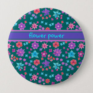 Badge Rond 10 Cm Bouton Arrière - plan vert foncé