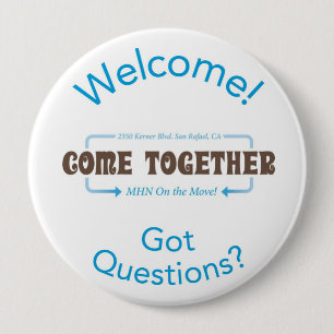 Badge Rond 10 Cm Bouton bienvenu de MHN