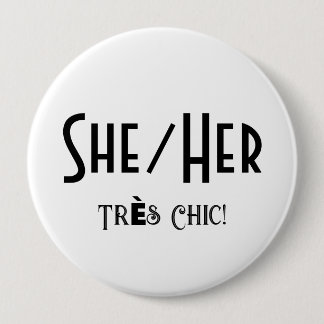 Badge Rond 10 Cm Bouton blanc rond chic