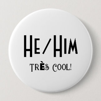 Badge Rond 10 Cm Bouton blanc rond Cool