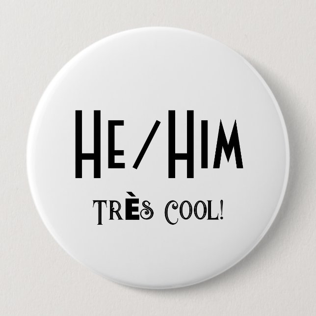 Badge Rond 10 Cm Bouton blanc rond Cool (Devant)