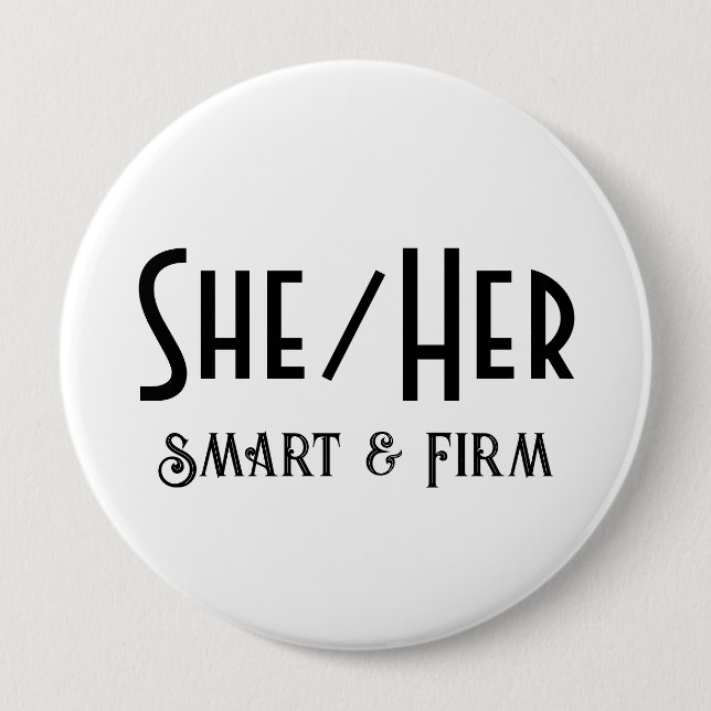 Badge Rond 10 Cm Bouton blanc rond intelligent et ferme (Devant)