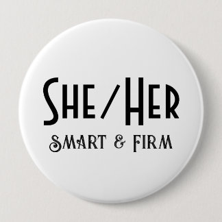 Badge Rond 10 Cm Bouton blanc rond intelligent et ferme
