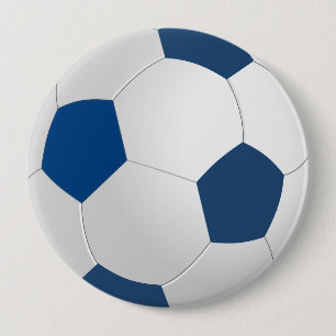 Badge Rond 10 Cm Bouton Bleu et blanc