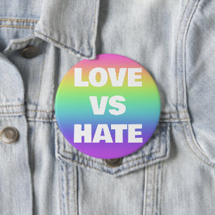 Badge Rond 10 Cm Bouton Campagne d'amour contre haine