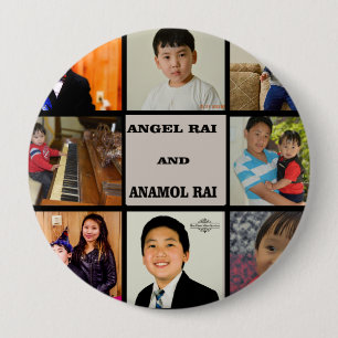 Badge Rond 10 Cm Bouton Collage photo
