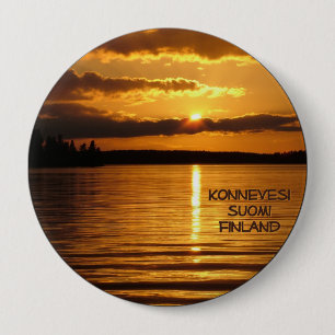 Badge Rond 10 Cm Bouton Coucher de soleil Konnevesi