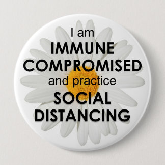 Badge Rond 10 Cm Bouton Daisy Immune Compromis 4"