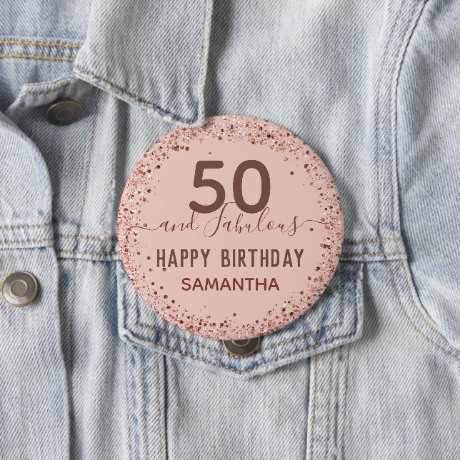 Badge Rond 10 Cm Bouton d'anniversaire de chaque année Parties scin (En situation)