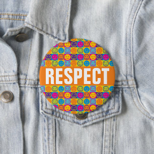 Badge Rond 10 Cm Bouton de Anti-intimidation de RESPECT