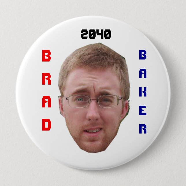 Badge Rond 10 Cm Bouton de Baker 2040 de Brad (Devant)