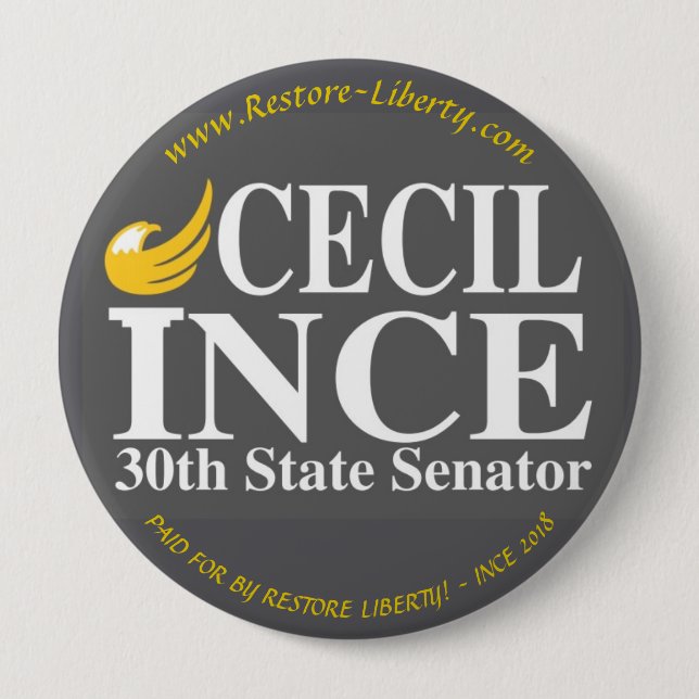 Badge Rond 10 Cm Bouton de campagne d'Ince 2018 (Devant)