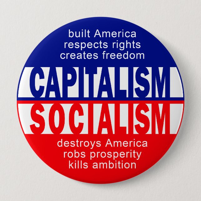 Badge Rond 10 Cm Bouton de capitalisme (Devant)